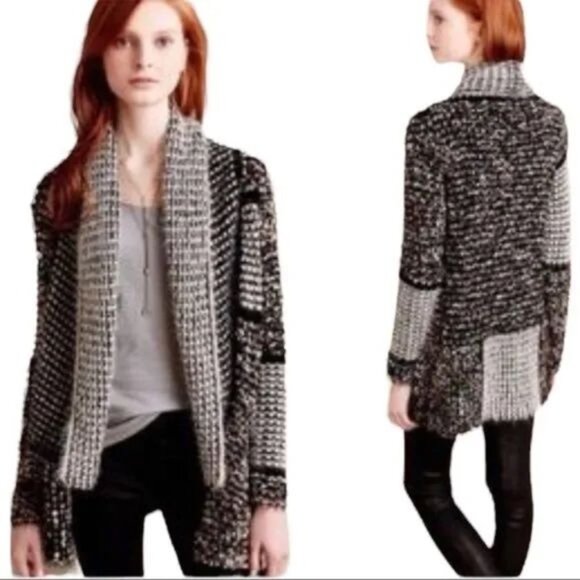 Dor Dor Couture Open Cardigan Shawl Collar Pockets Confetti Size XL - Picture 2 of 8